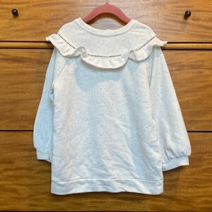 Confetti White Ruffled Kids Sweatshirt Top